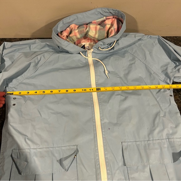 Misty Harbor Hooded Rain Coat Jacket Women's Plaid Lining Sz Small Blue Anytime - Picture 11 of 12